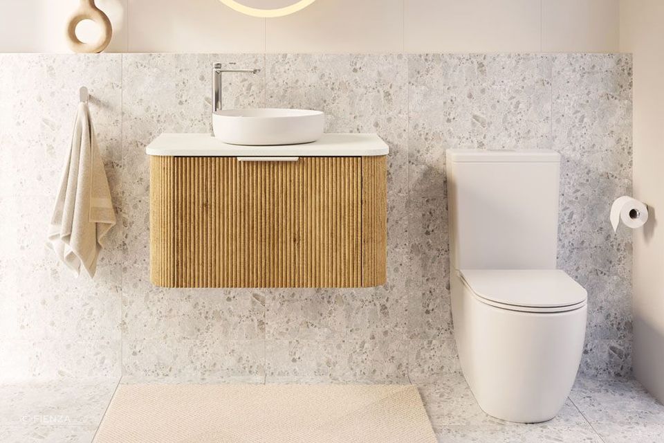 Available in both P-Trap and S-Trap configurations, the stylish Joli Tornado Flush Back-to-Wall Toilet Suite from Fienza.