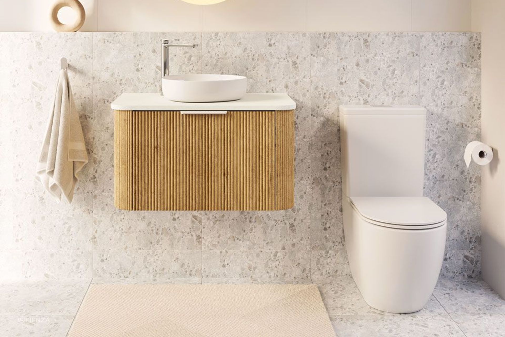 Available in both P-Trap and S-Trap configurations, the stylish Joli Tornado Flush Back-to-Wall Toilet Suite from Fienza.