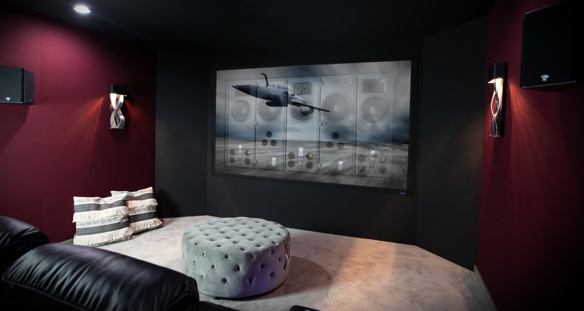 The innovative Klipsch RC-122 BTS “Behind The Screen” Speaker System with 18” high output polyfiber cinema subwoofer drivers.
