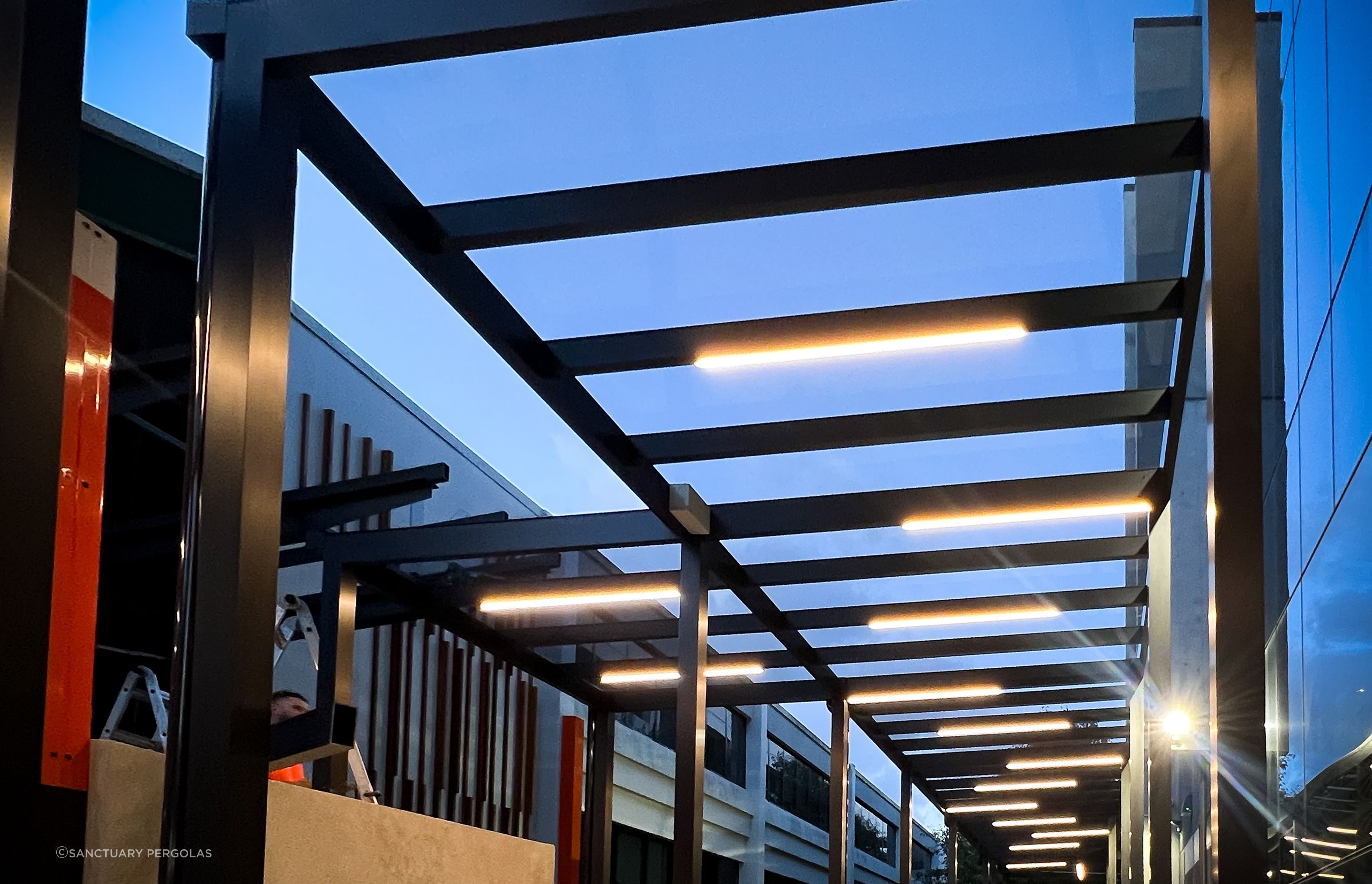 Integrating lighting is a great way to customise your pergola and take it to the next level.