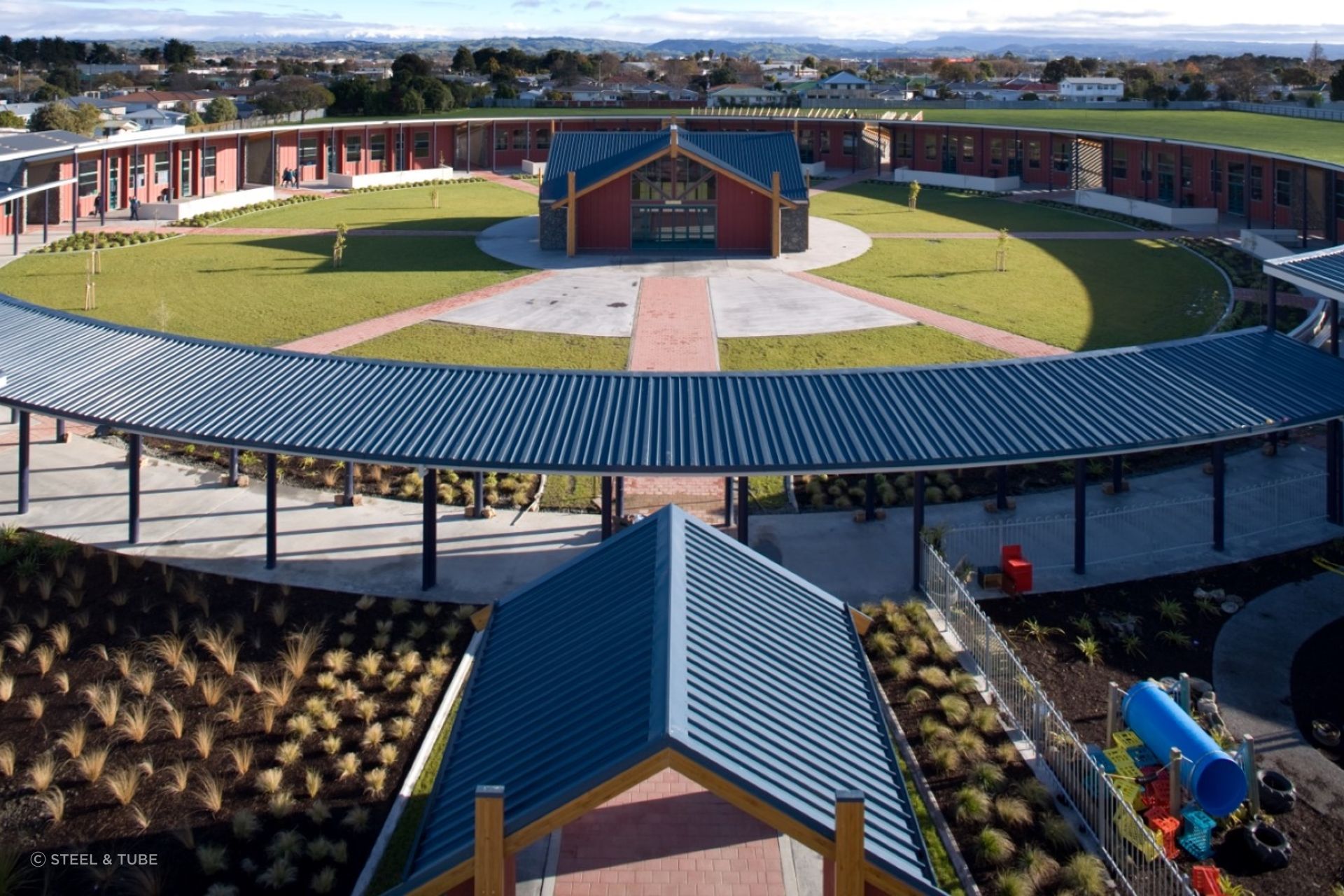 Kliplok Roofing is a high tensile clip fastened trough section option that is perfect for unique roof designs.