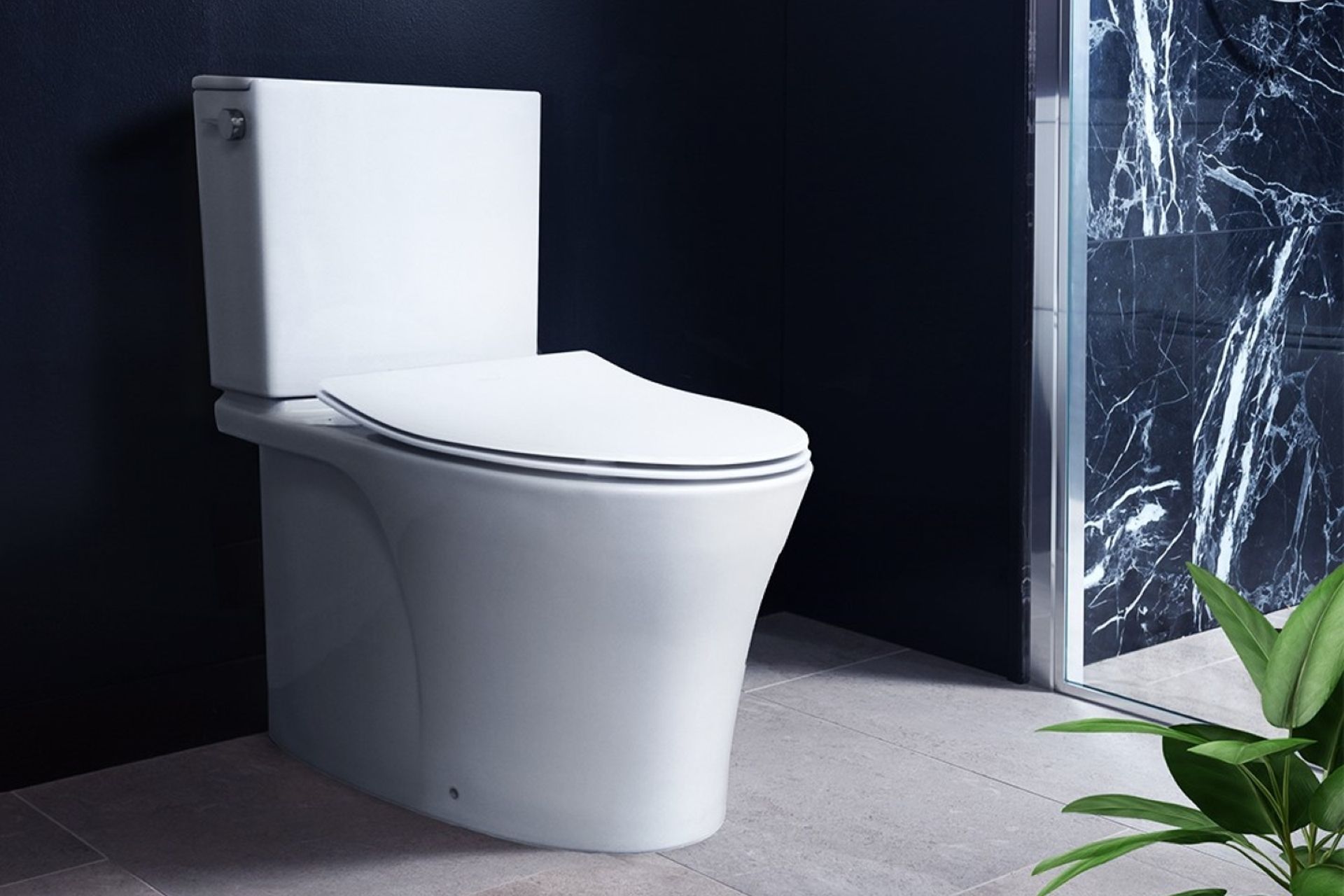 The sleek Veil Back To Wall Toilet features a unique 2 shot moulded toilet seat for improved aesthetics and durability.