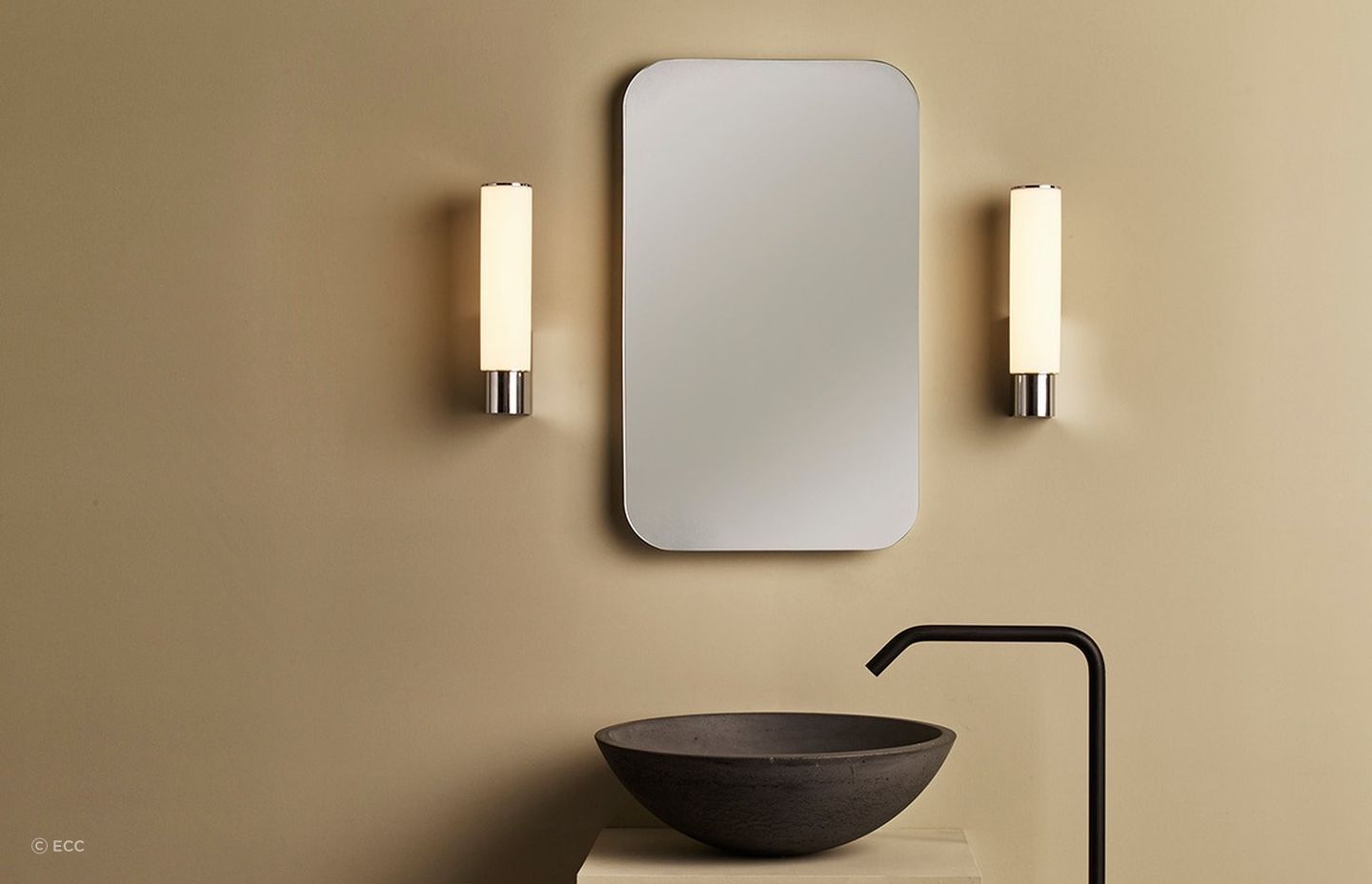There are many unique lighting choices to consider, like the elegant Kyoto Wall Light by Astro Lighting.