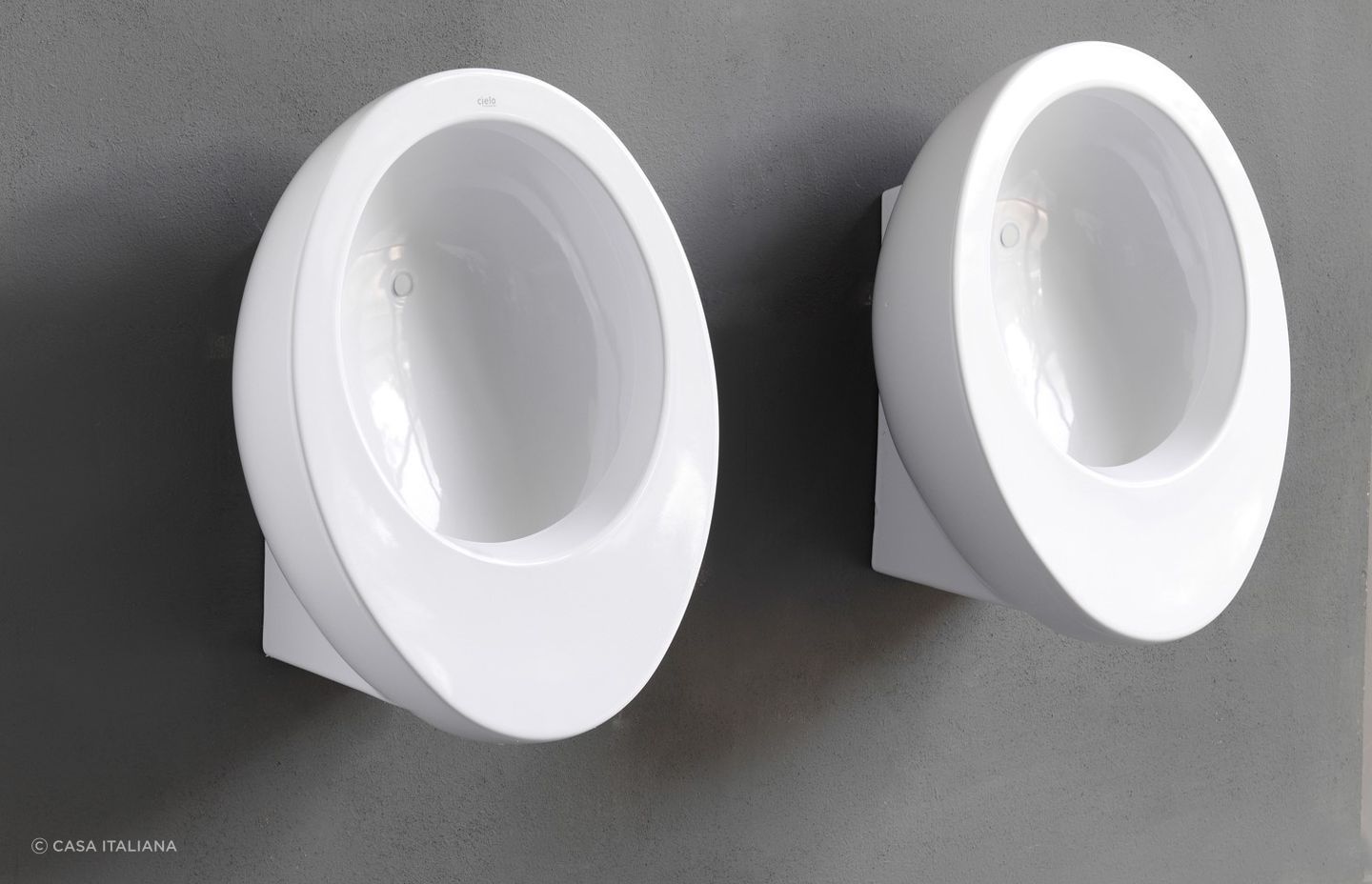 The elegant, sinuous design of the Le Giare Wall Hung Urinal by Cielo shows how stylish these solutions have become.