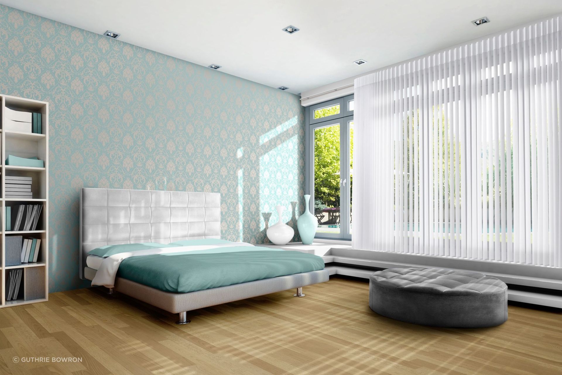 Sheer curtains, like these sublime Luminette Privacy Sheers, allow natural light to filter through your bedroom.