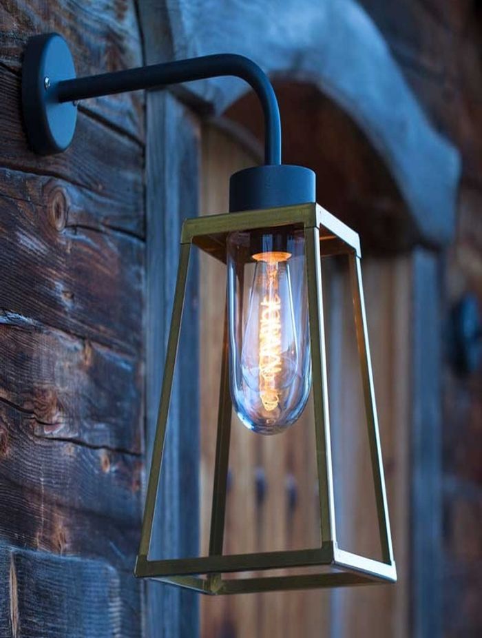 Solid brass is a popular outdoor wall light material.