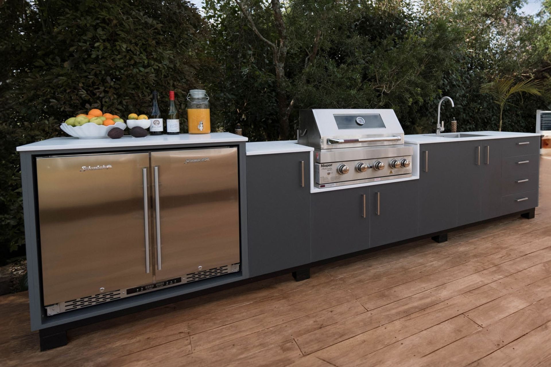 A large outdoor kitchen like this by Outdoor Luxury can help you maximise your outdoor space.