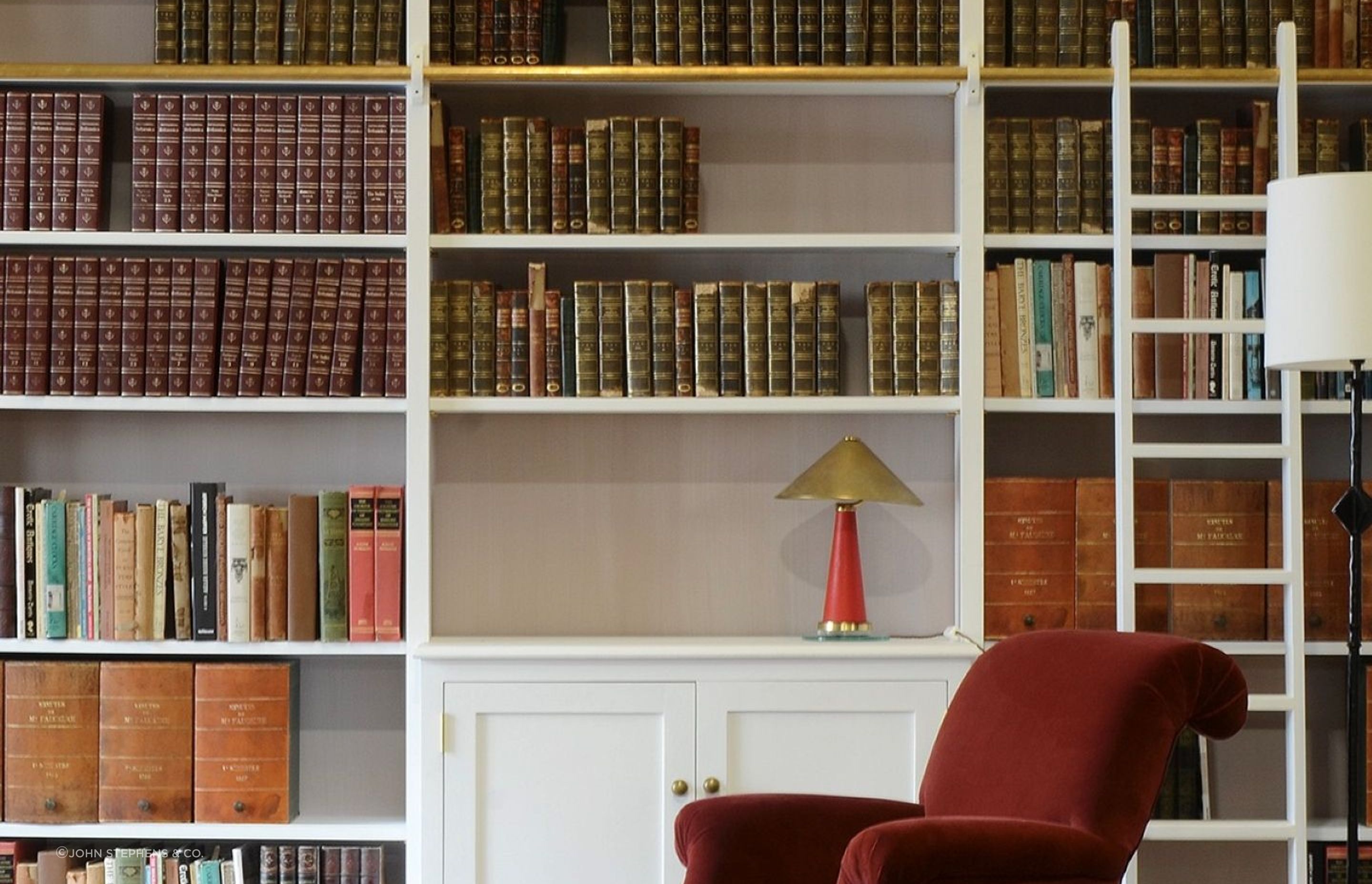 Organisation is fundamental to good styling, seen here with the Library Bookcase from John Stephens & Co.