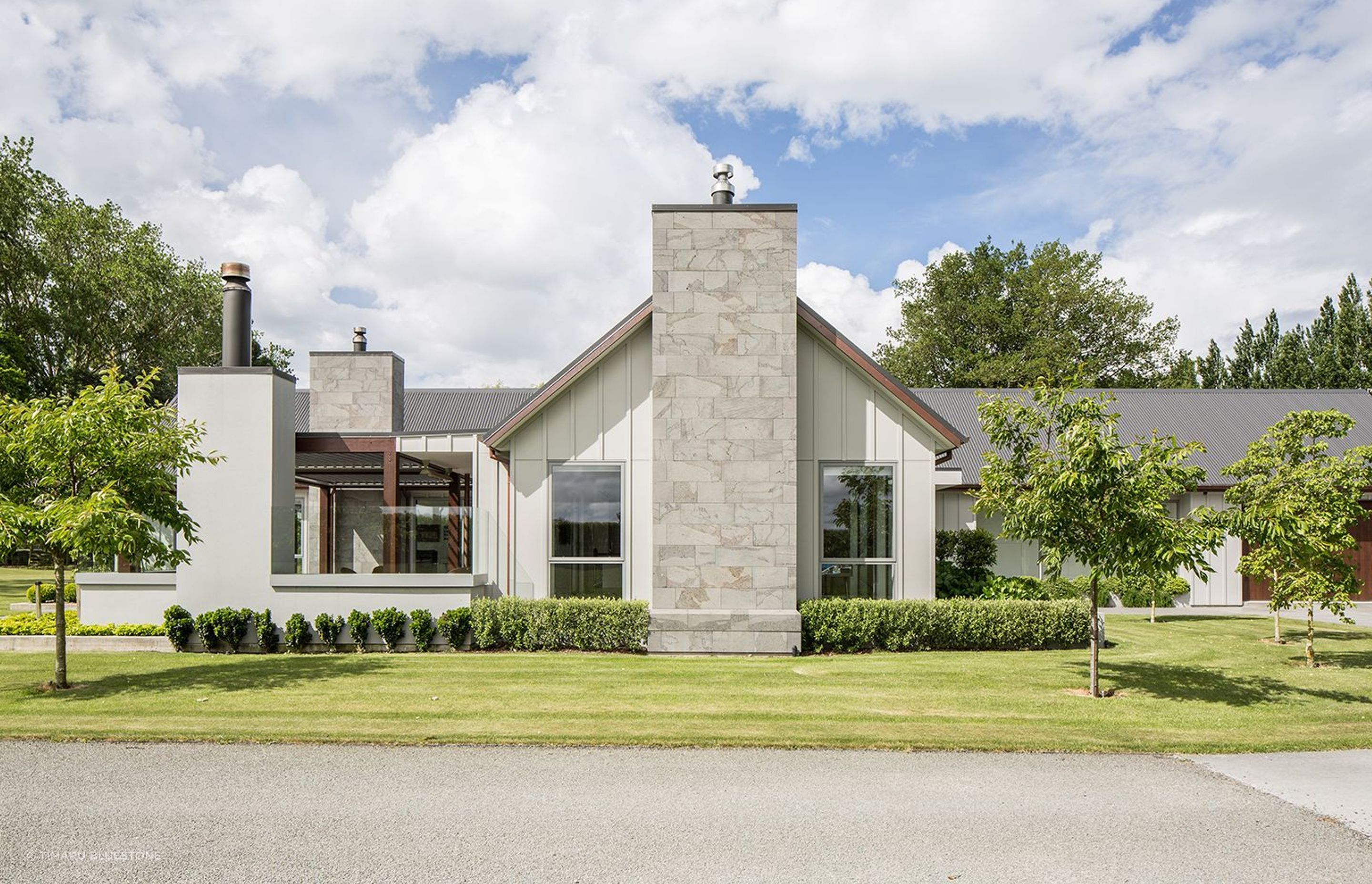 A selective and stunning use of Lightweight Bluestone Cladding.