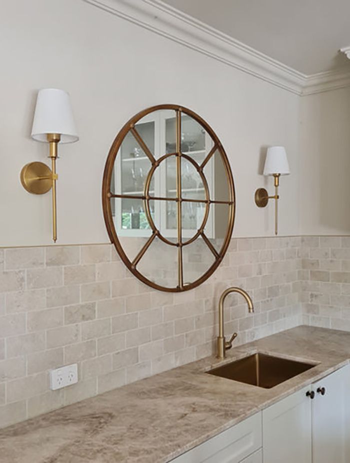 Brass Wall Light II with White Shade
by Oscar and Mila