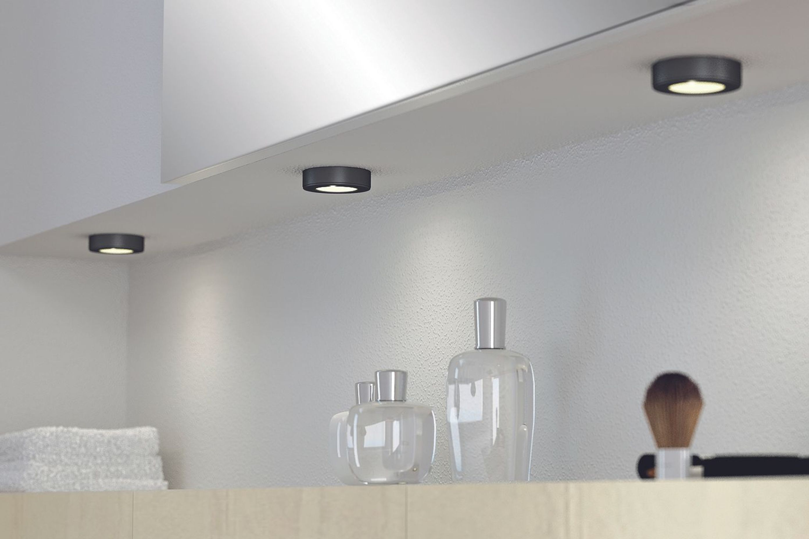 The Loox LED 2020 Downlight By Häfele New Zealand can be used in wet rooms with its IP44 degree of protection.