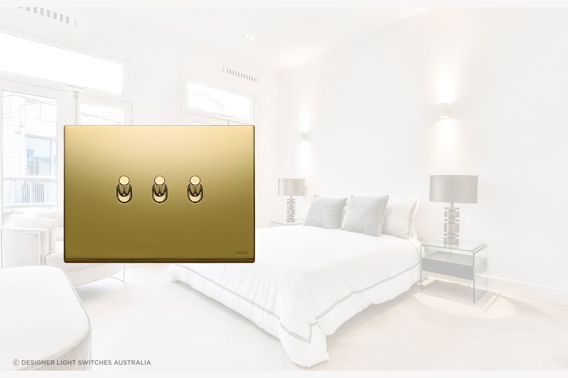Featured: Vimar Vintage Flat – Gold 3 Gang Toggle Switch