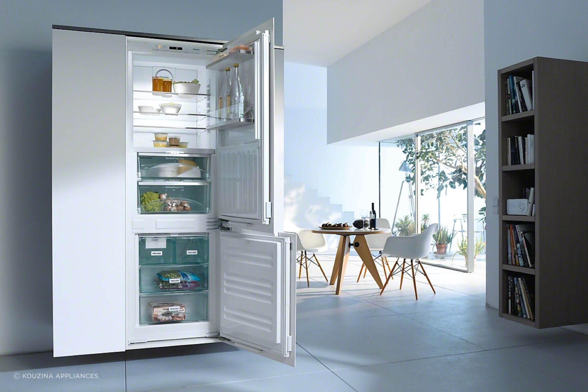 The Integrated Fridge Freezer With Ice Maker by Miele can produce 0.8 kg of ice cubes per day making it a great asset for those hot days.