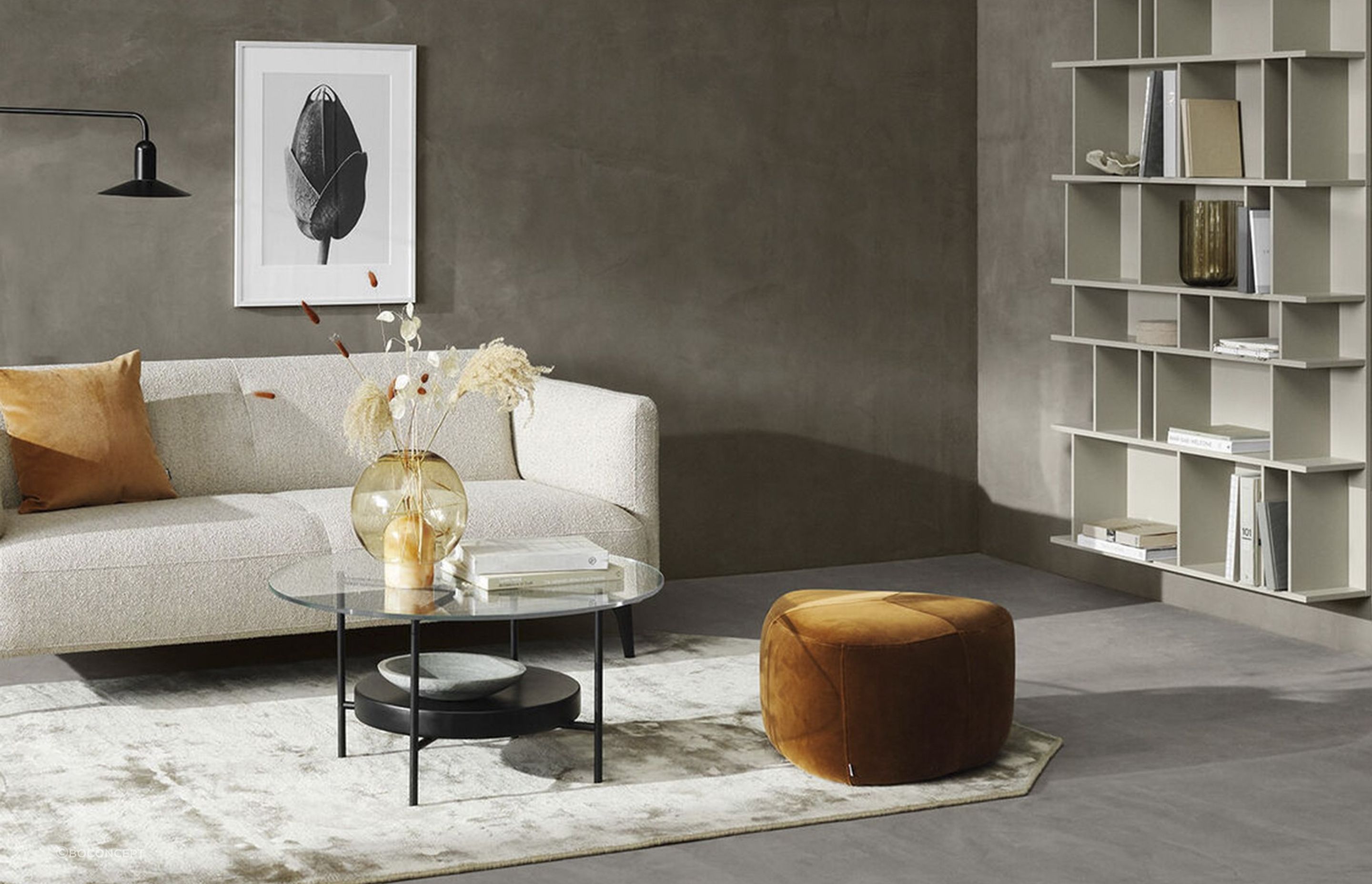 A two tiered round coffee table provides twice the opportunity for gorgeous styling.