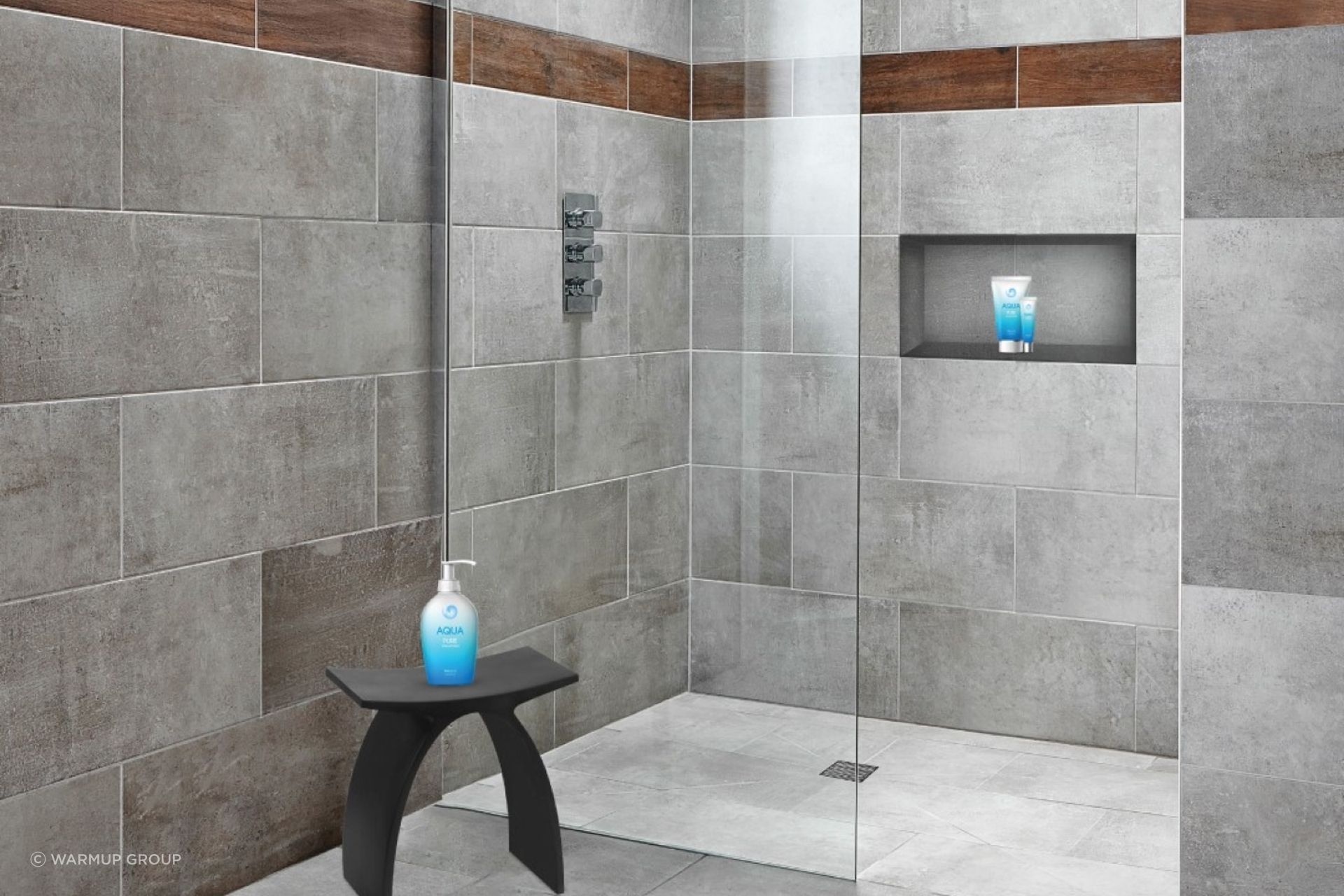 The Marmox Shower Base System facilitates a tiled flooring solution for superior comfort and aesthetics.