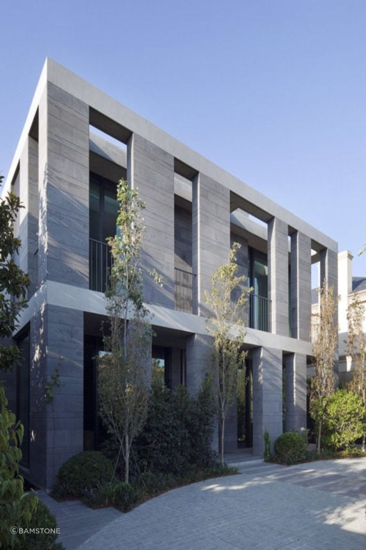 Bluestone gives a distinguished natural feel to a building that's hard to match. Featured product:  Bluestone Facades + Wall Cladding.