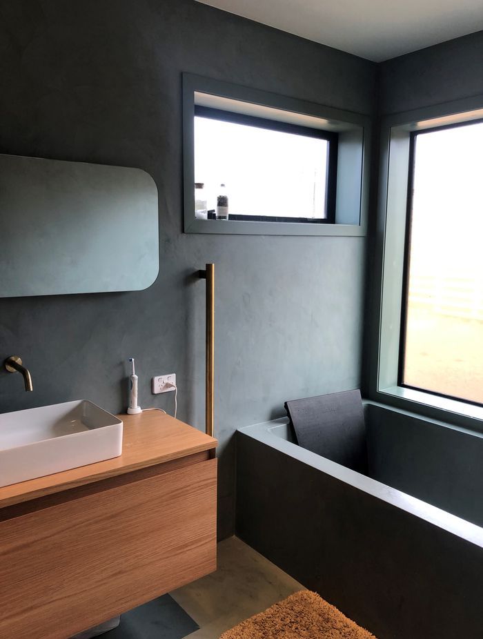 The soft, hand-troweled texture of Permacolour's Microtopping is ideal for modern interiors.