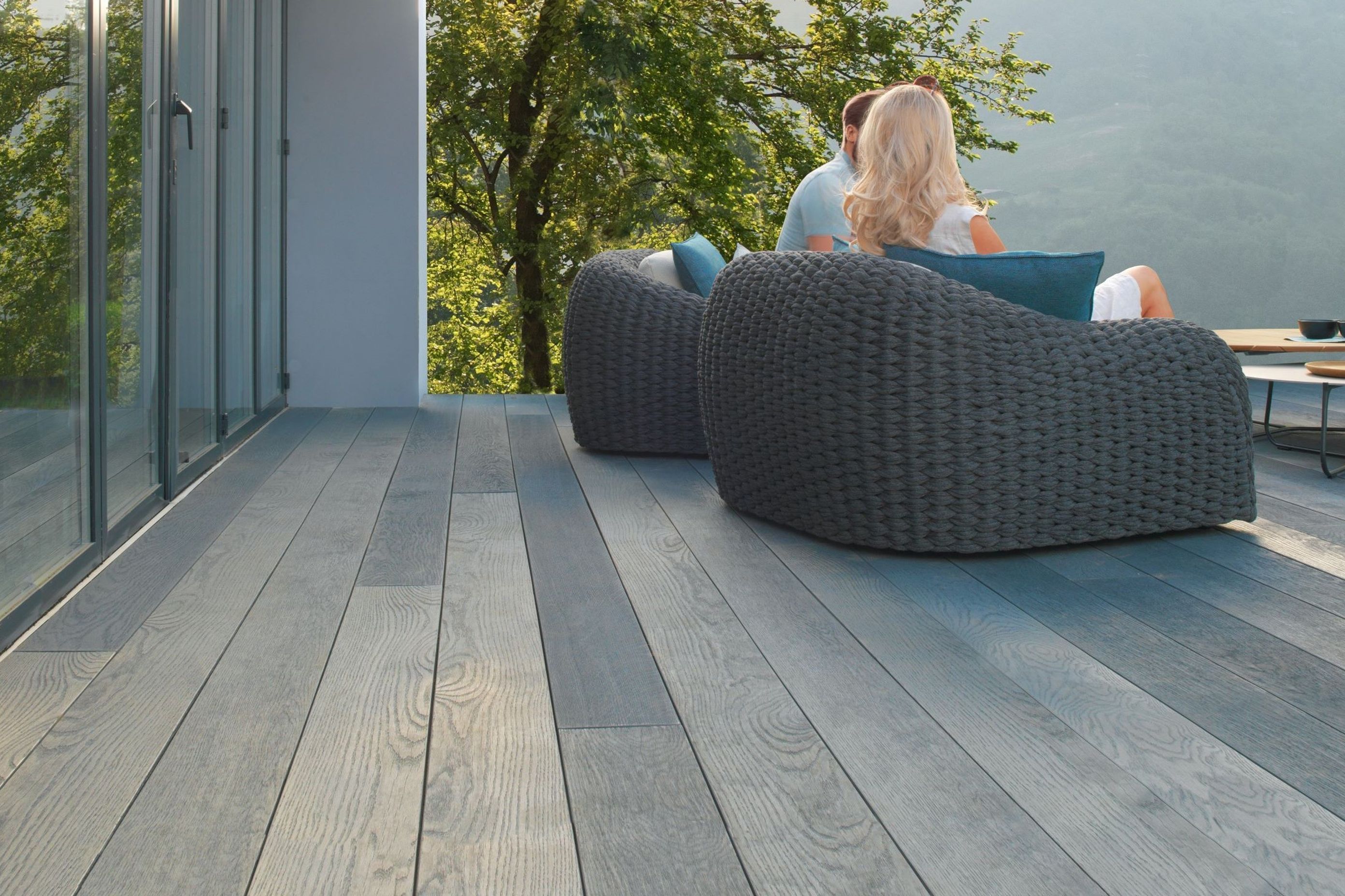 Millboard Brushed Basalt is one of the most authentic painted-wood-look decking boards available.
