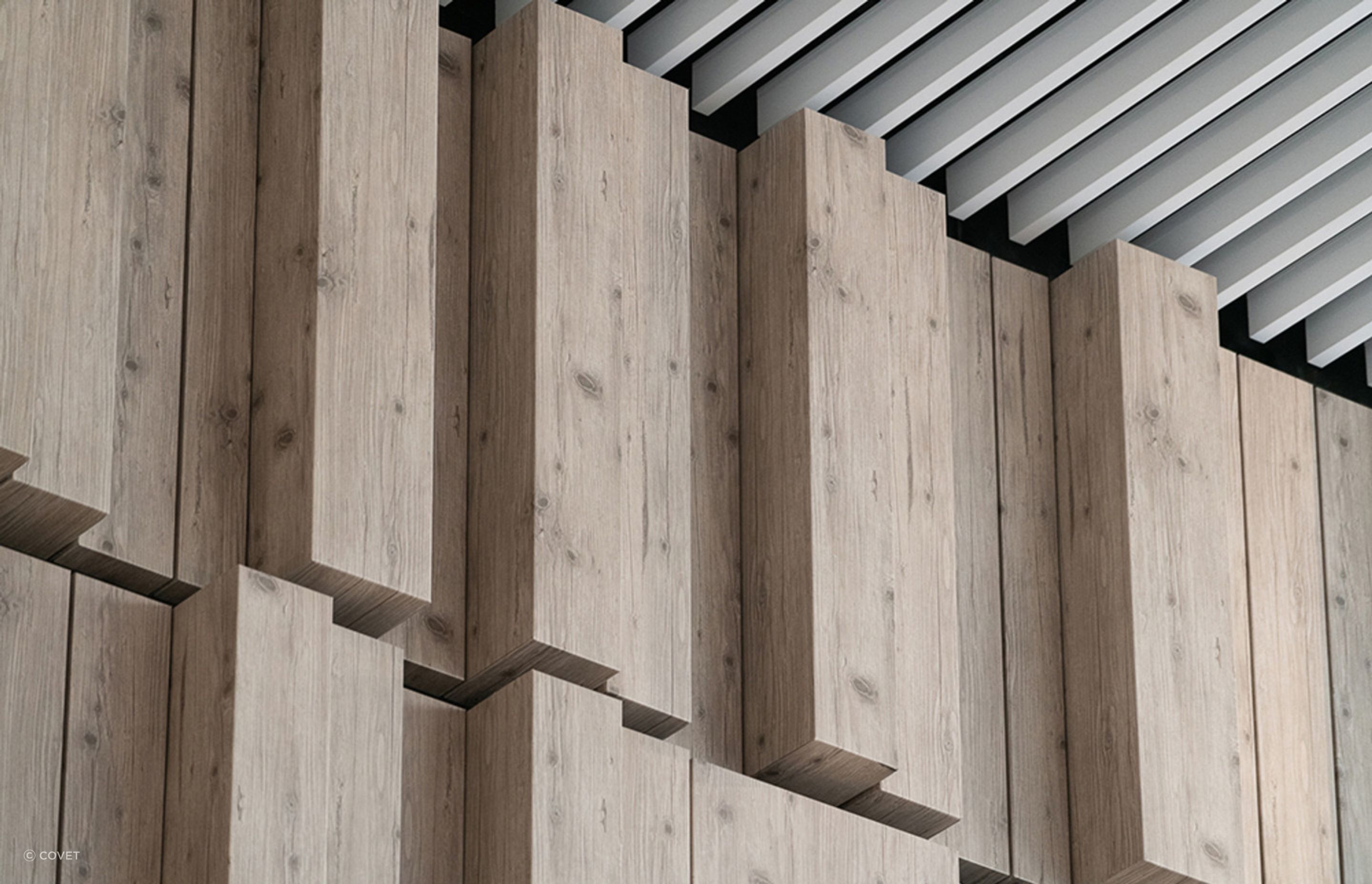 Each panel can be customised to your own design preference. Featured product: Mokuzai Custom Folded Panels.