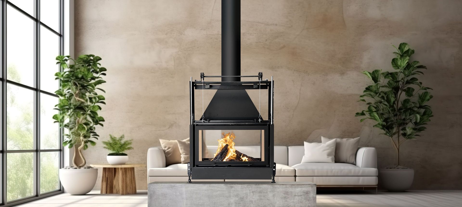 Mt Blanc Rebellion Tunnel Freestanding Fireplace
