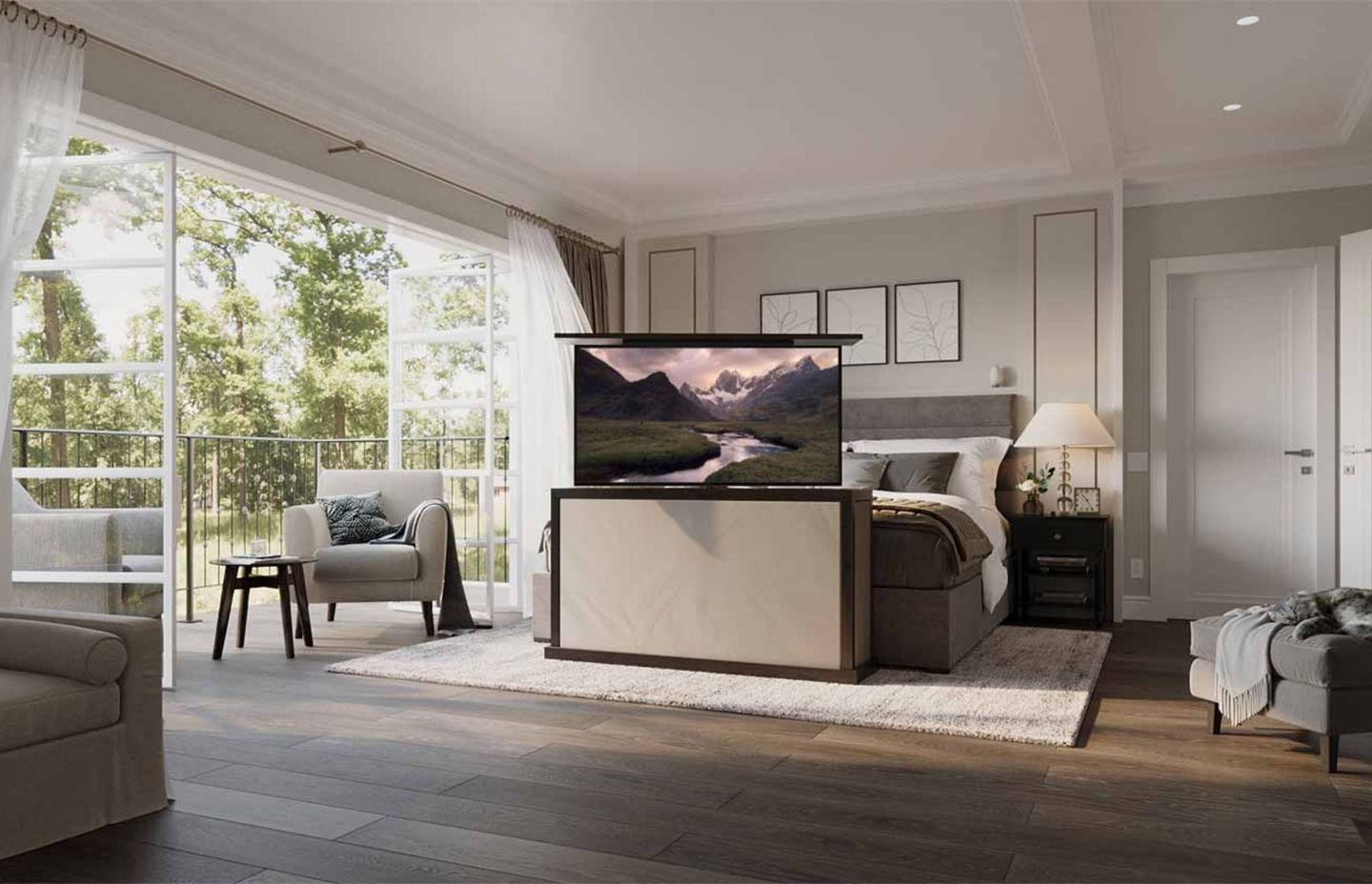 Solutions like the Nexus 21 Hidden TV Lift &amp; Motorised Swivel are an elegant way to conceal your electronics.