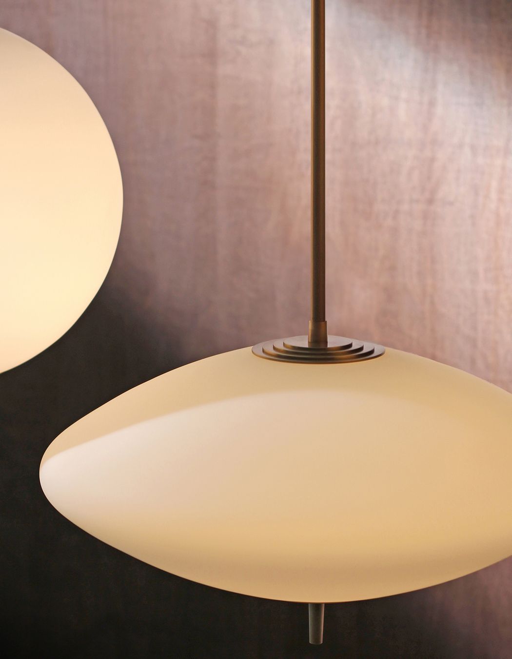 The exquisite, art deco inspired detailing of the Nova Wide Pendant Light by LightCo.