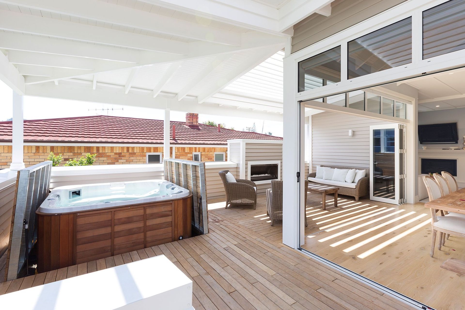 Innovation and ingenuity with this Omanu Beach home's concealed spa pool.