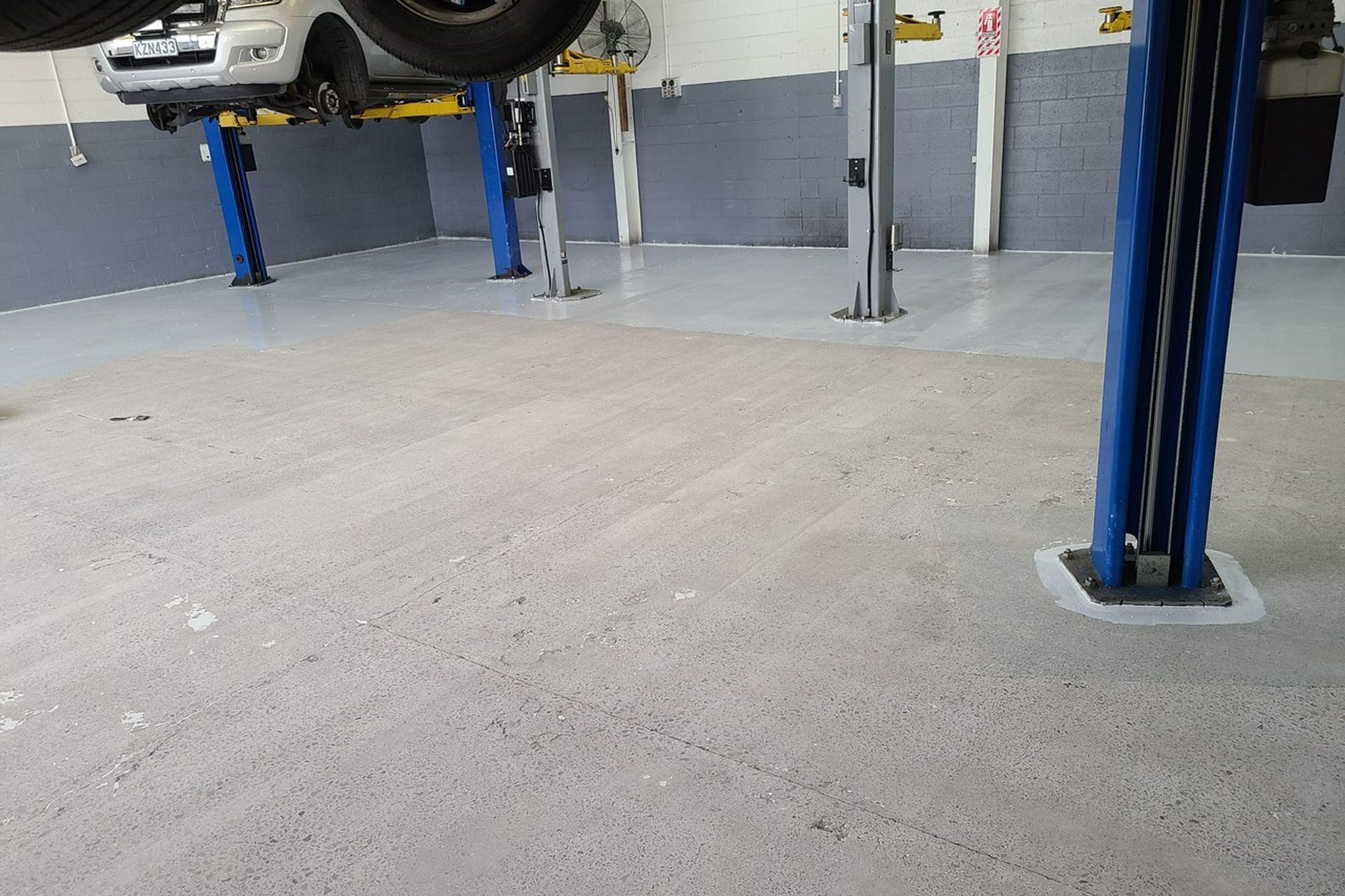 After: Floor prep grinding and filling of cracks done and ready for nonslip paint to be applied.