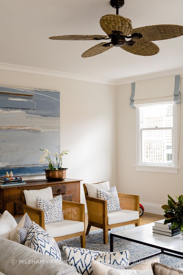 White walls are the base of many Hamptons-style living rooms. Photography: Dylan James