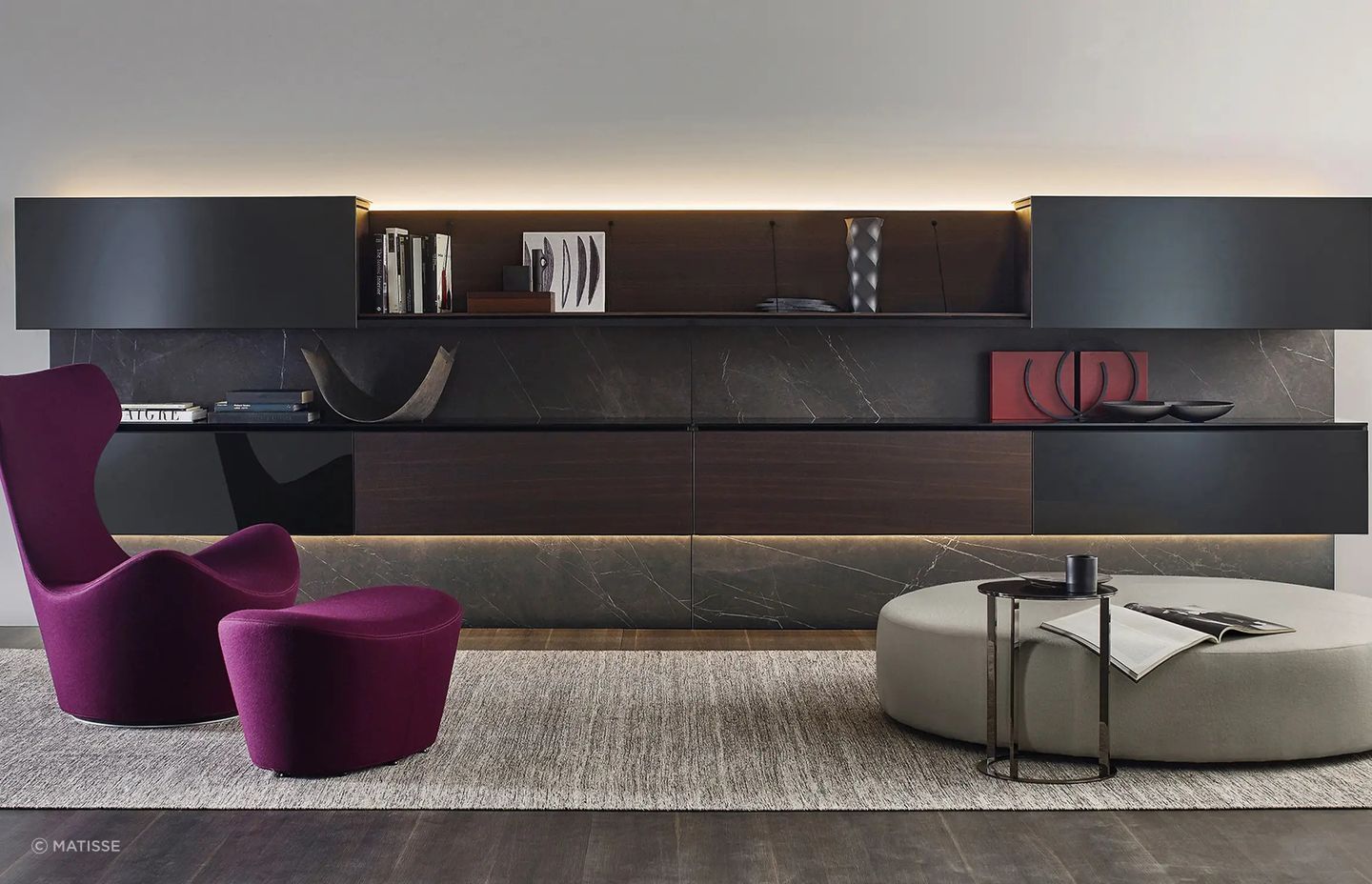 Clutter-free spaces for class, especially with exquisite solutions like the Pab Storage by B&amp;B Italia.
