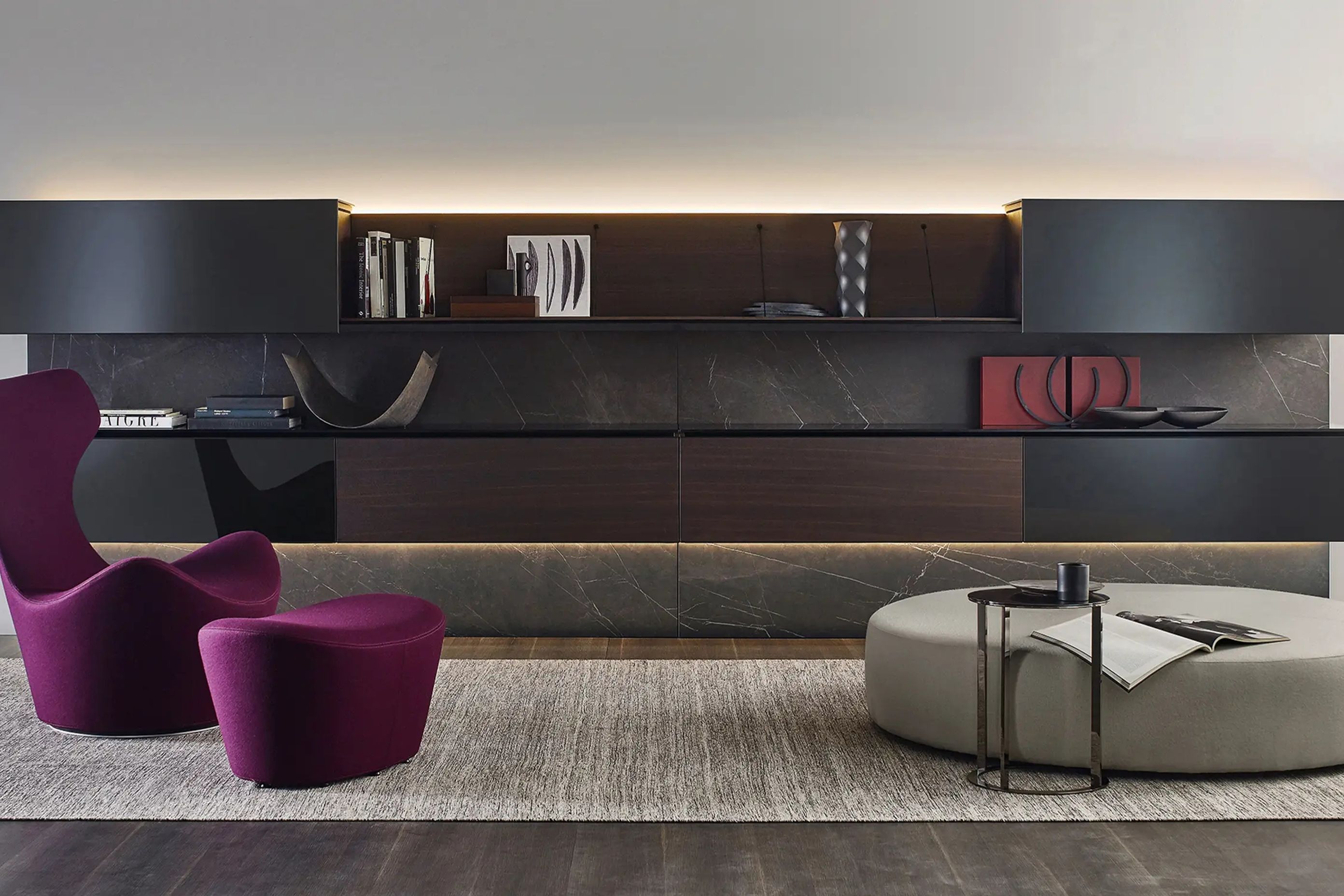 Clutter-free spaces for class, especially with exquisite solutions like the Pab Storage by B&amp;B Italia.