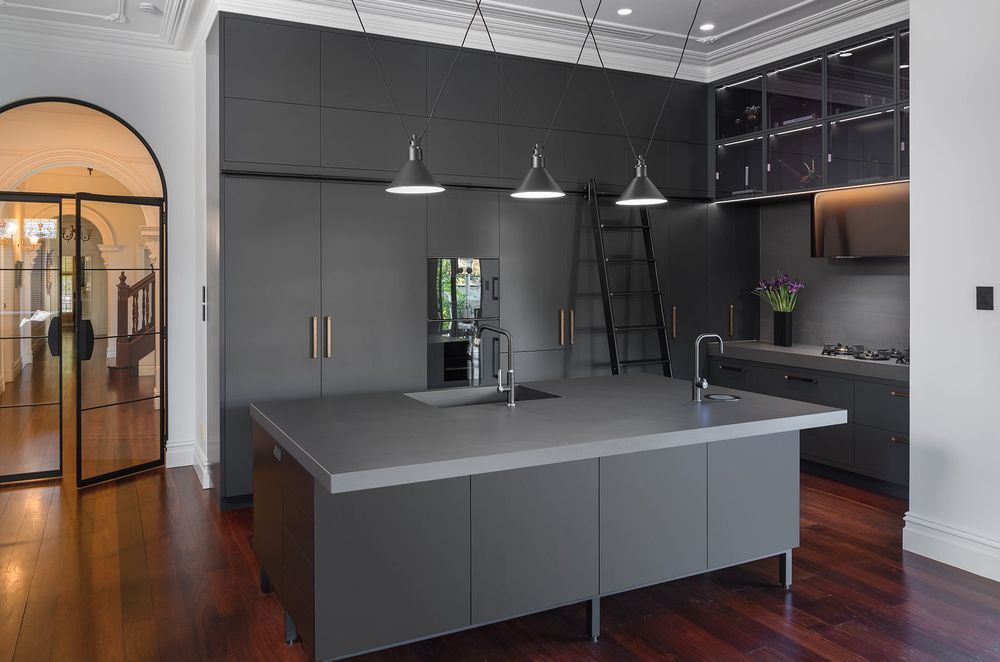 The right light fitting and light designs can match the whole design of a kitchen. Featured project: Park Project.