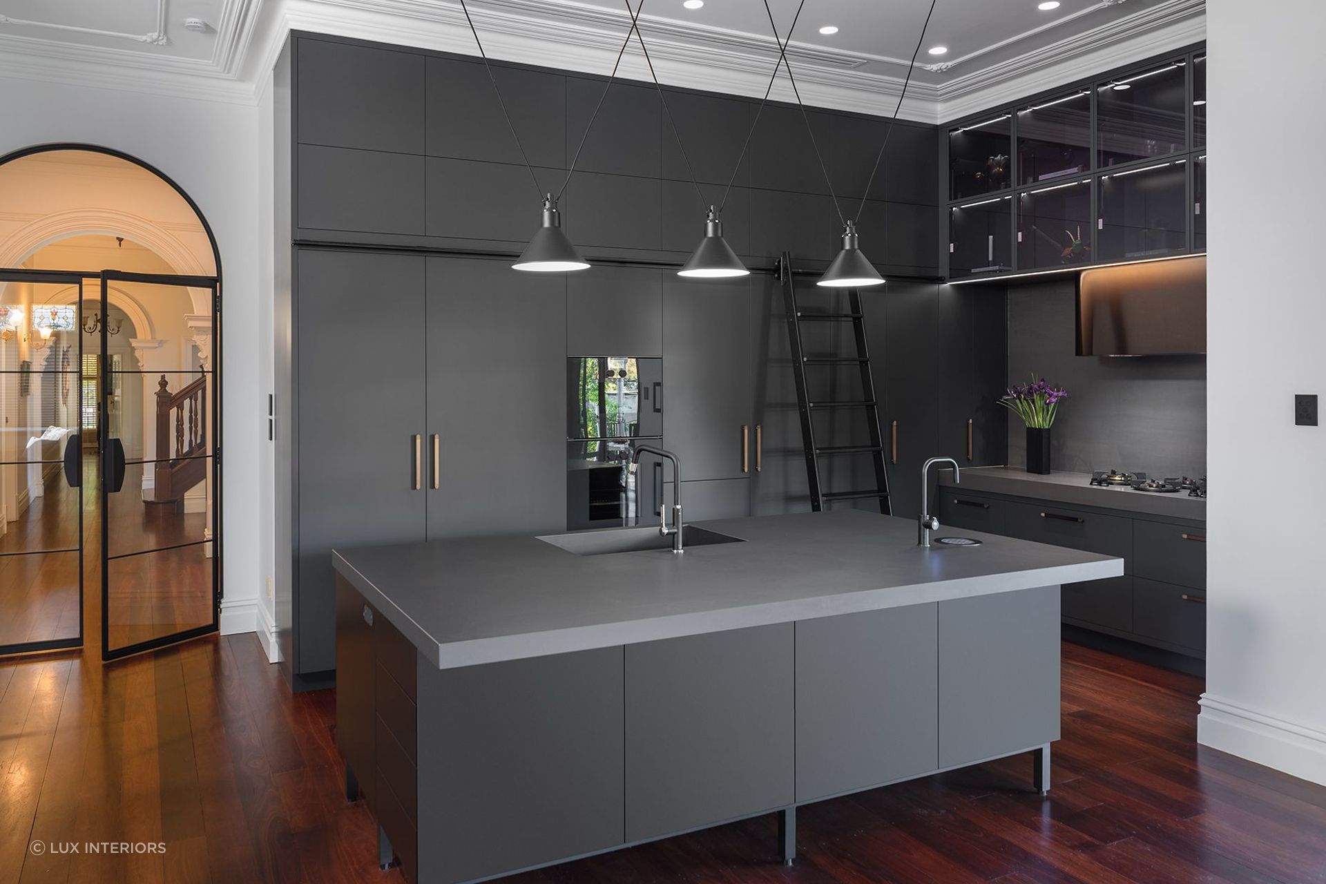 The right light fitting and light designs can match the whole design of a kitchen. Featured project: Park Project.