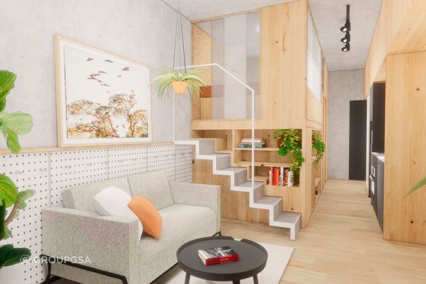 A cosy residential interior in the Picket & Co co-living housing development.