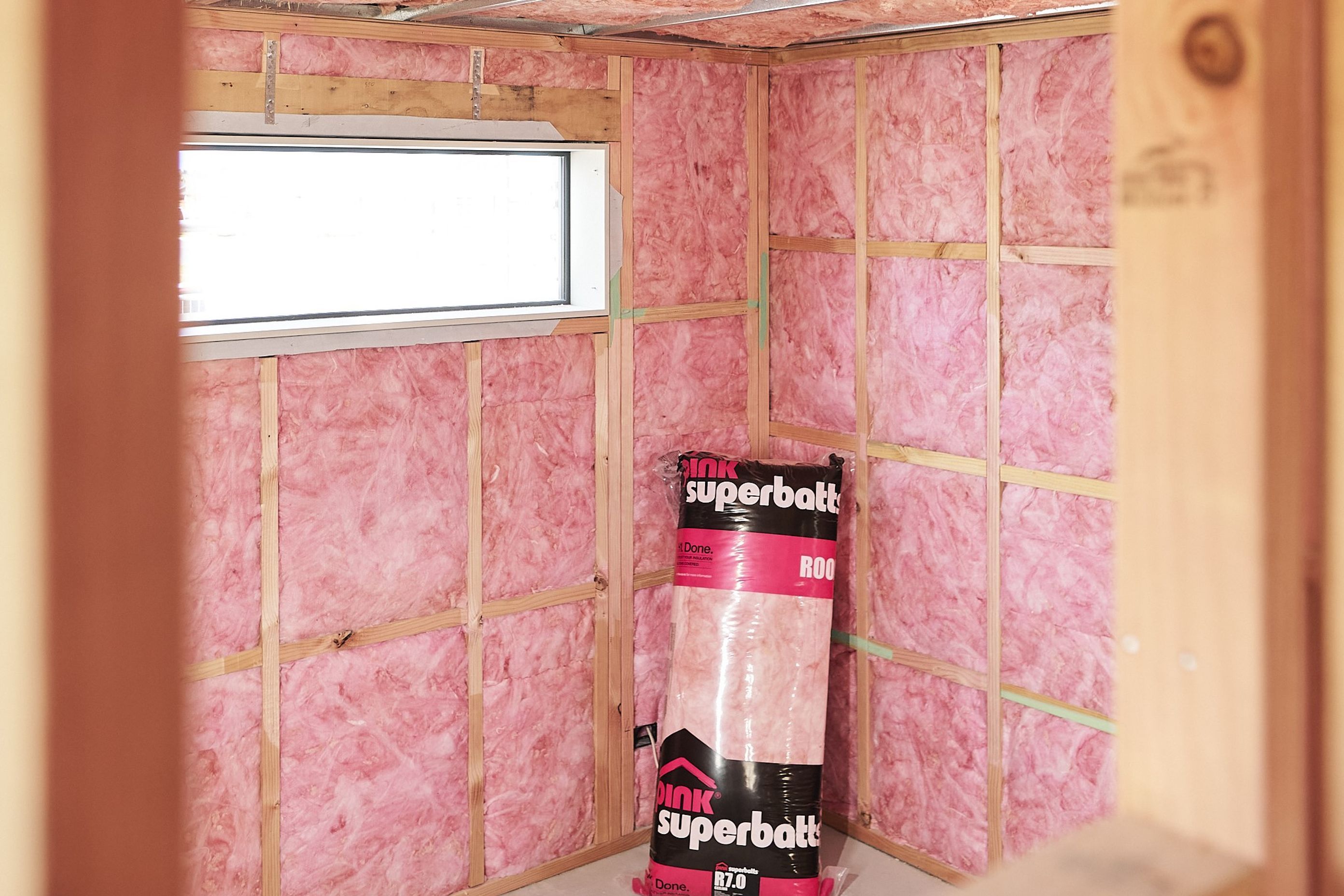 A trusted option like PINK® SUPERBATTS® Insulation is a great way ensure your bathroom walls retain heat in your space.