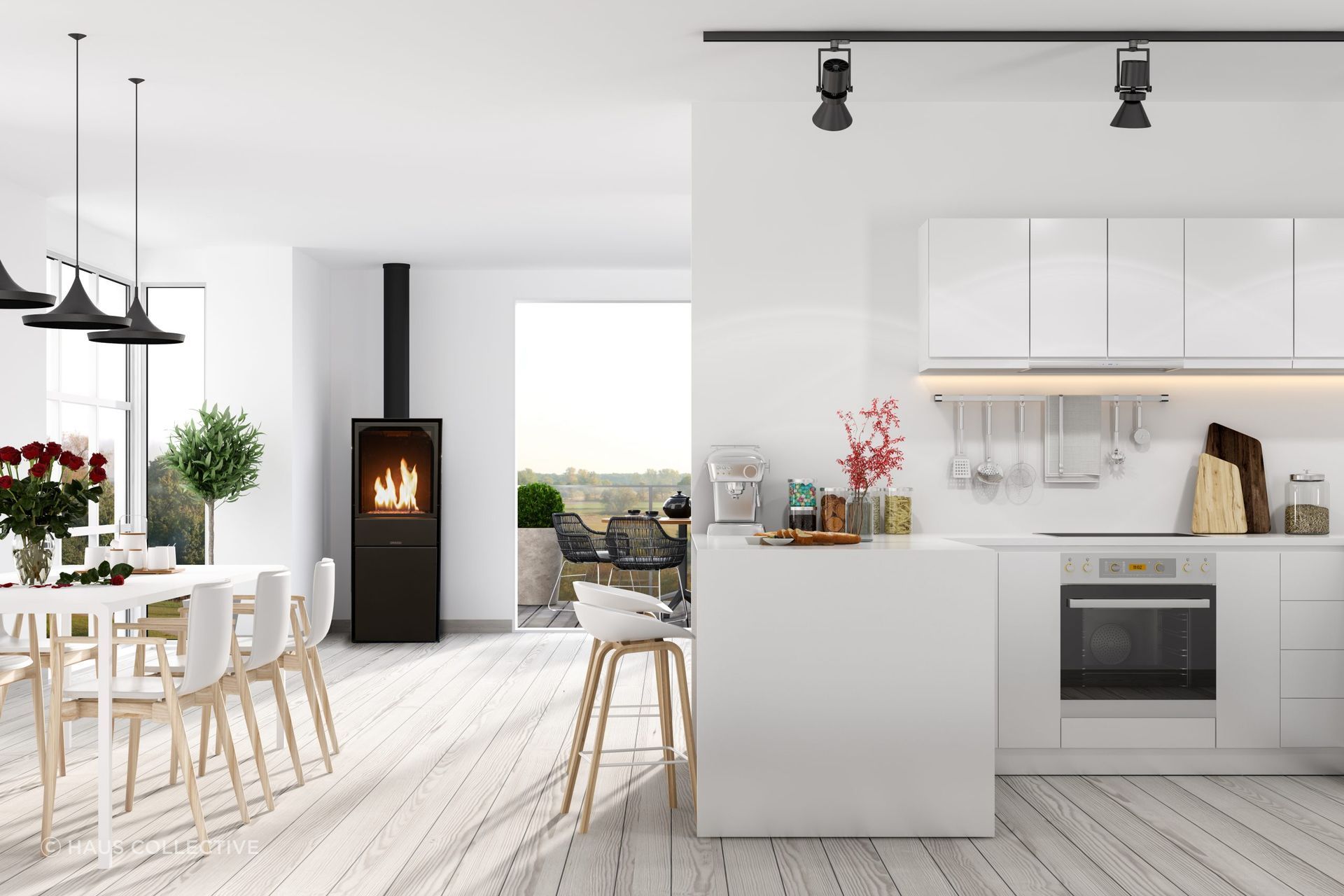 Planika Freestanding Scandi Bioethanol Fireplace by Haus Collective