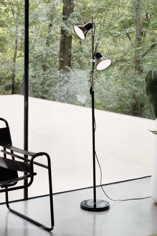 Floor lamps with multiple adjustable lights, like the Polly Floor Lamp by Lighthouse Lighting, offer a whole host of lighting opportunities.