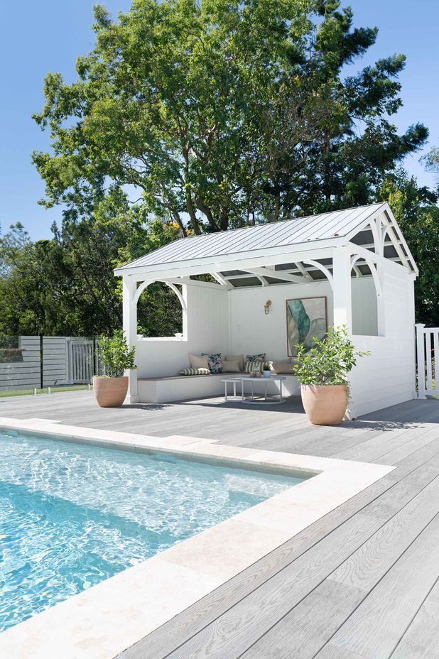 "The pool area is impressive, with a huge 10m x 6m pool allowing plenty of room for the family and friends to enjoy. Millboard decking was used around the pool perimeter and flowing into the pool house, a safe choice with its high anti-slip rating (P5)."