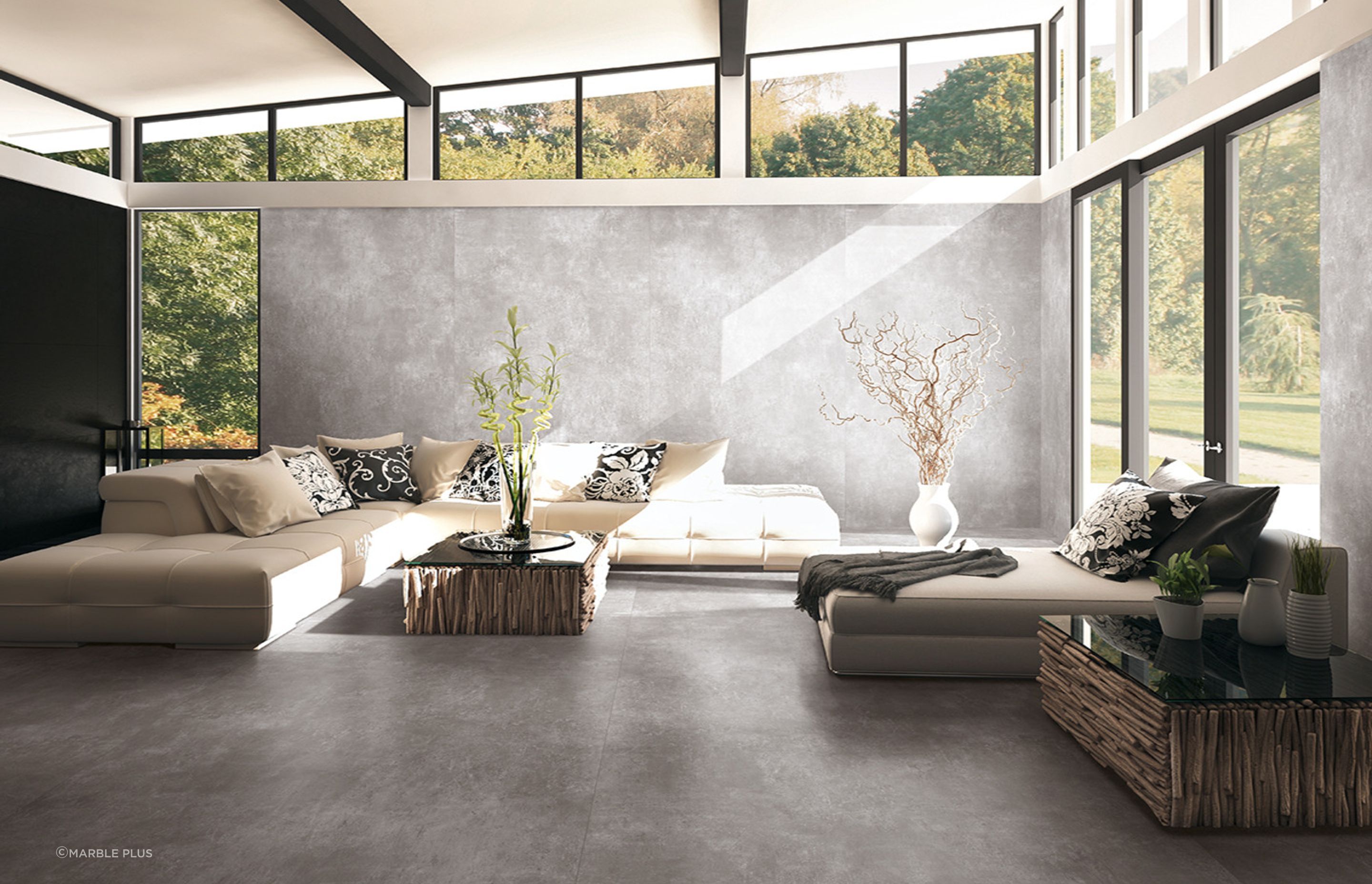 These stunning decorative wall panels offer a unique cladding solution that have a dramatic effect on a space. Featured product: Loft Ash Grey Porcelain Slab