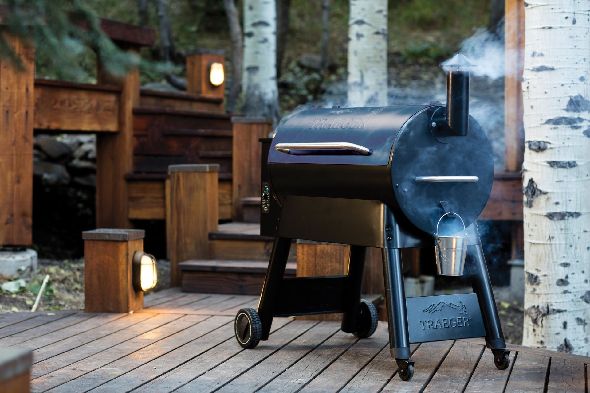 A contemporary and stylish interpretation of the 55-Gallon steel drum grill with the Pro Series by Traeger.