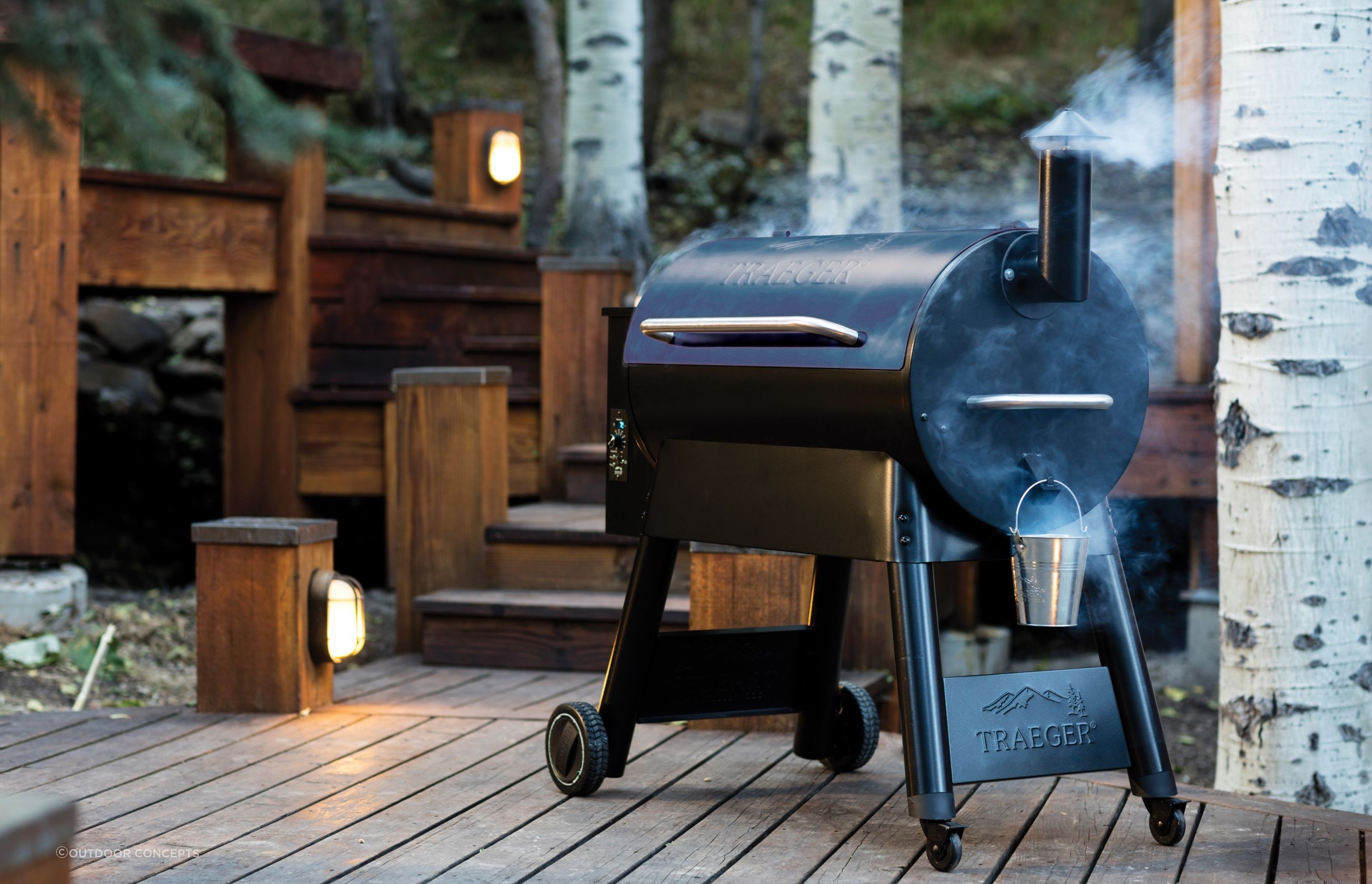 A contemporary and stylish interpretation of the 55-Gallon steel drum grill with the Pro Series by Traeger.