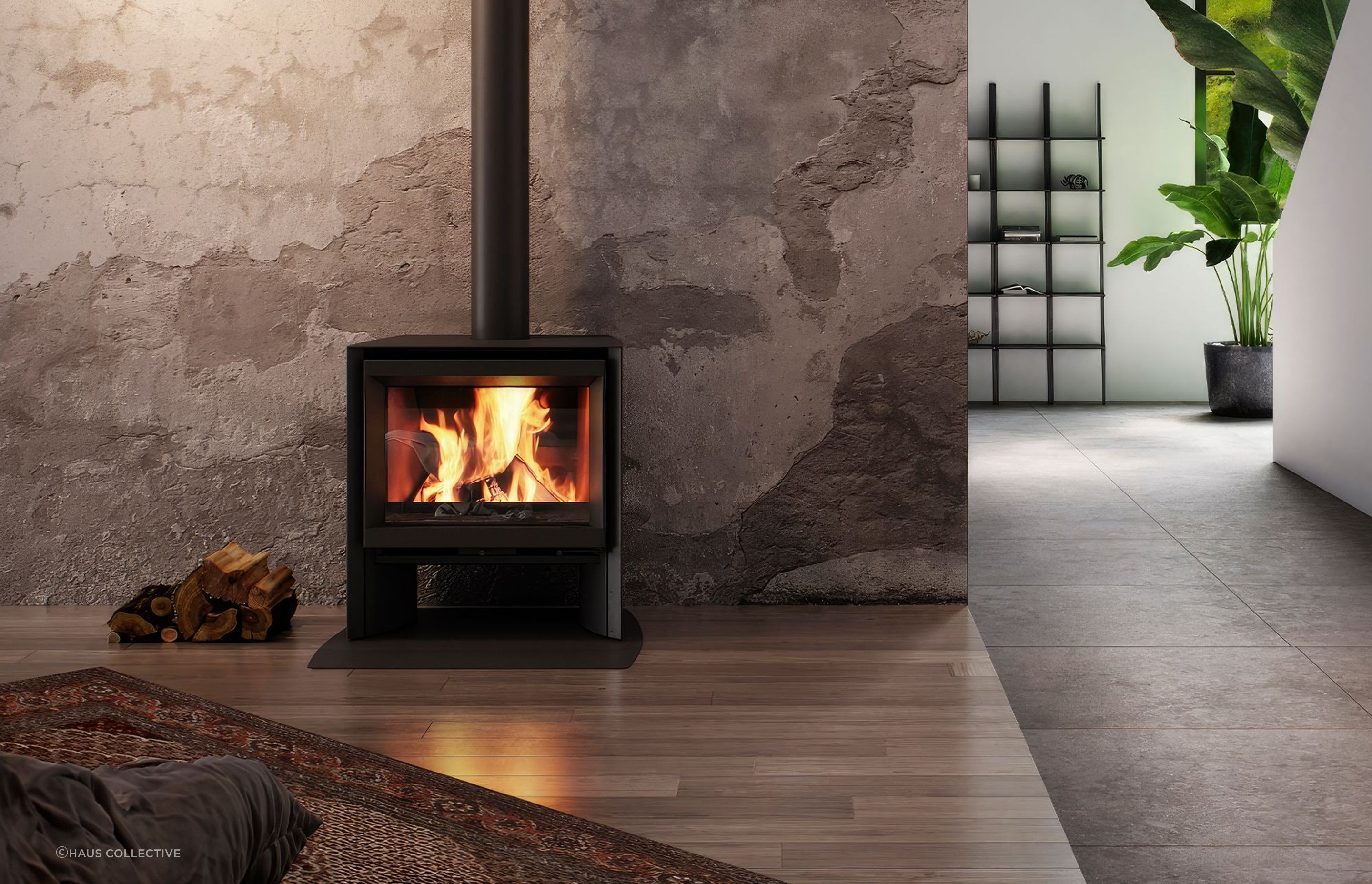Wood burning fireplaces, infuse a living space with natural, radiant warmth. Featured product: Stuv 6 Freestanding Wood Fireplace.