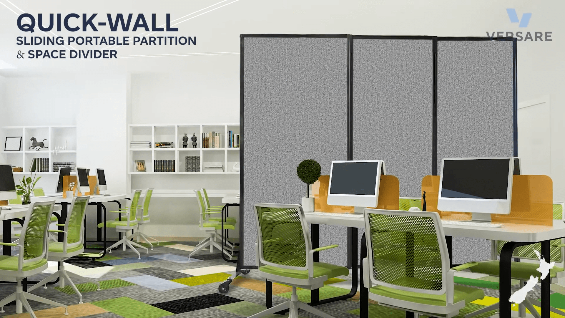 Quick-Wall Sliding Portable Partition & Room Divider by Versare NZ video