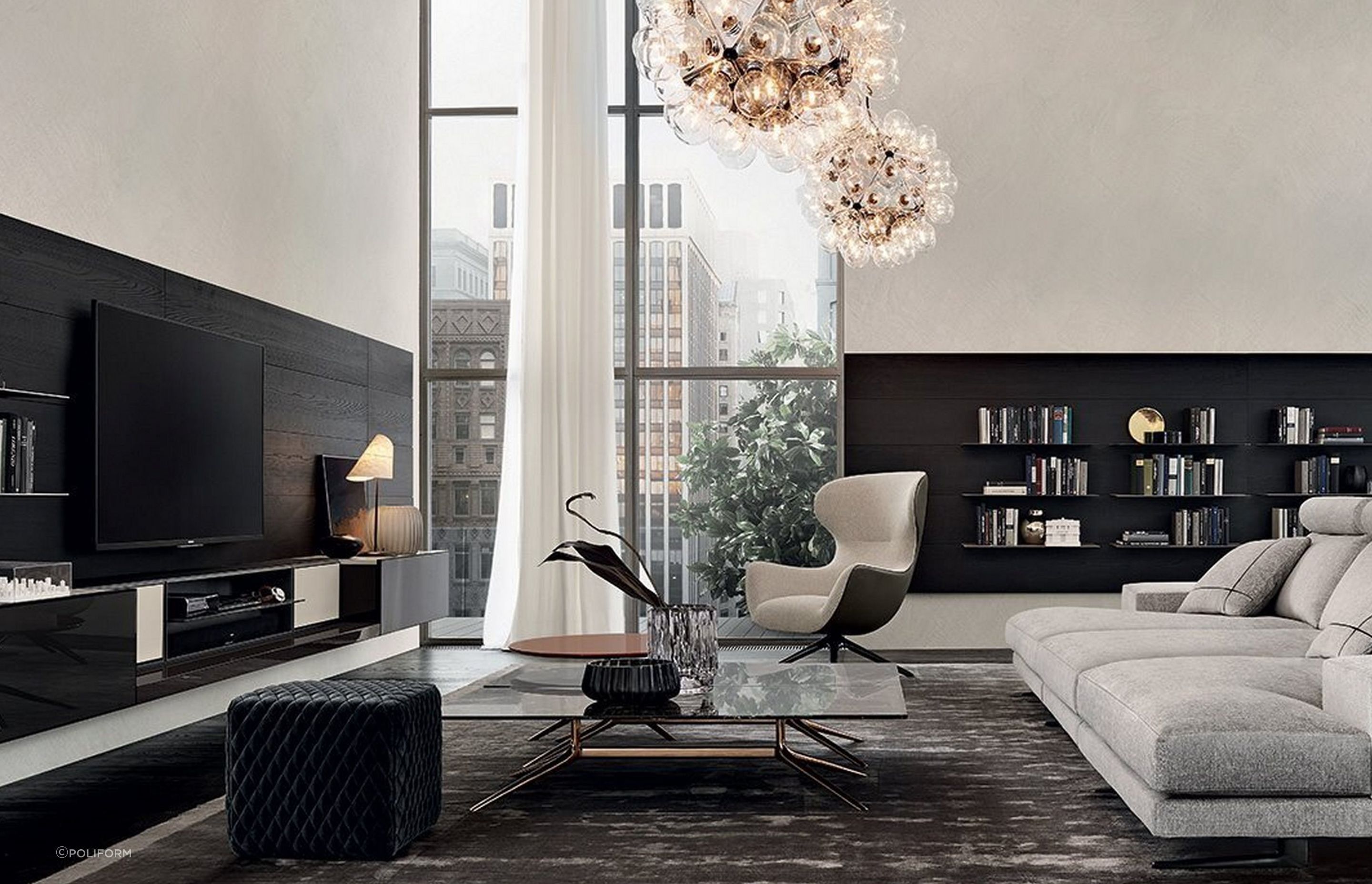 Storage solutions don't need to be overwhelming and can be a background piece to other essential elements in a living space.
