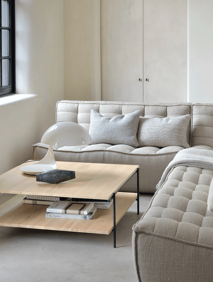 The stunning coffee table is coated with a durable hardwax oil, safeguarding the wood and preserving its vibrant colour. Featured product: Rise Square Coffee Table.