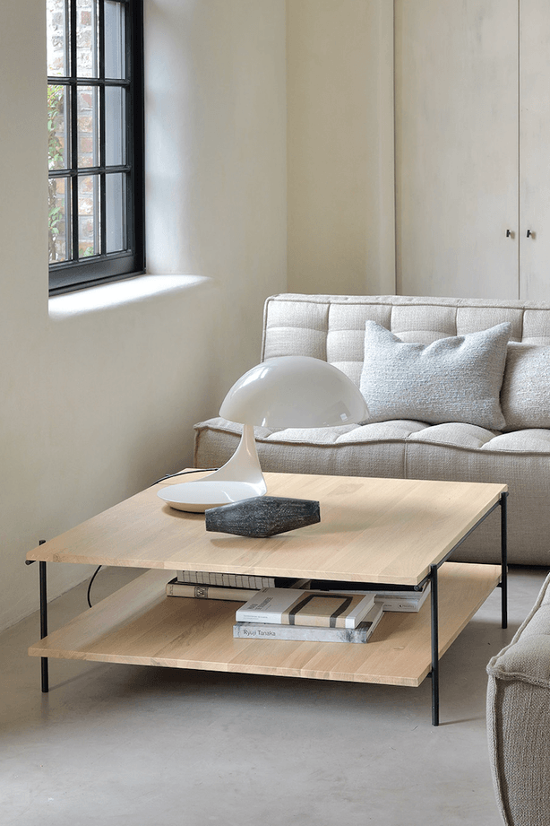 Square coffee tables offer a compact and symmetrical design.