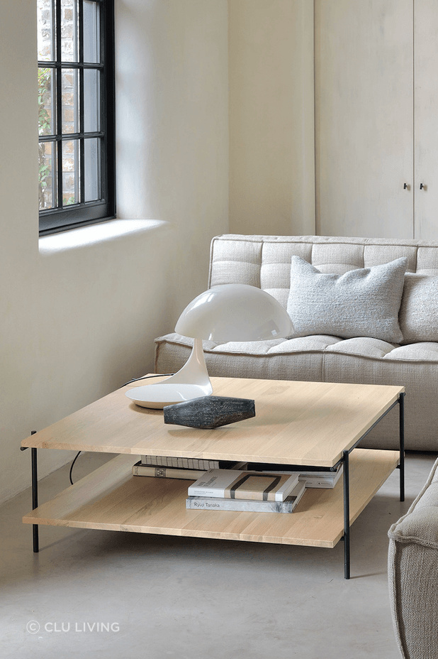 Square coffee tables offer a compact and symmetrical design.