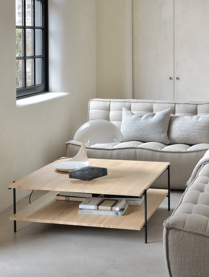 Square coffee tables offer a compact and symmetrical design.