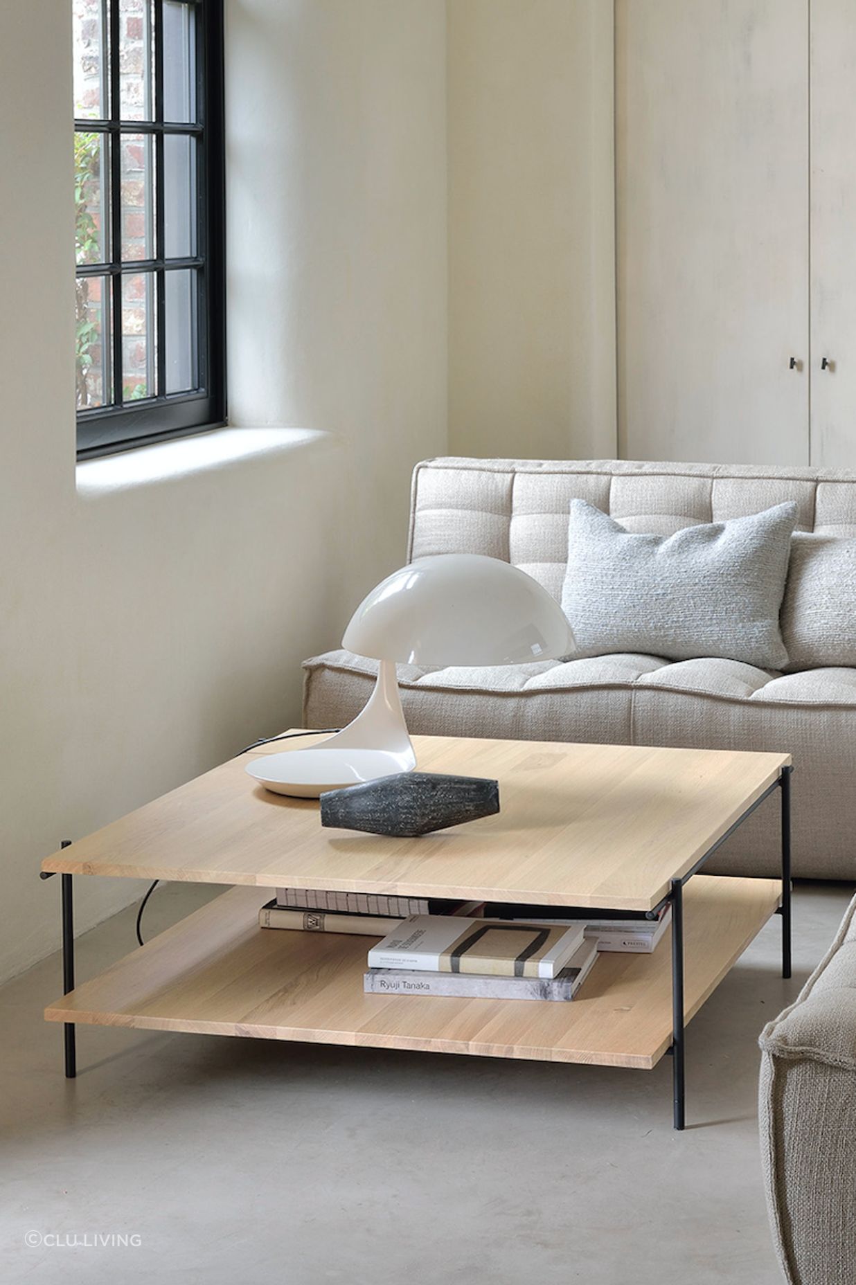 Square coffee tables offer a compact and symmetrical design.