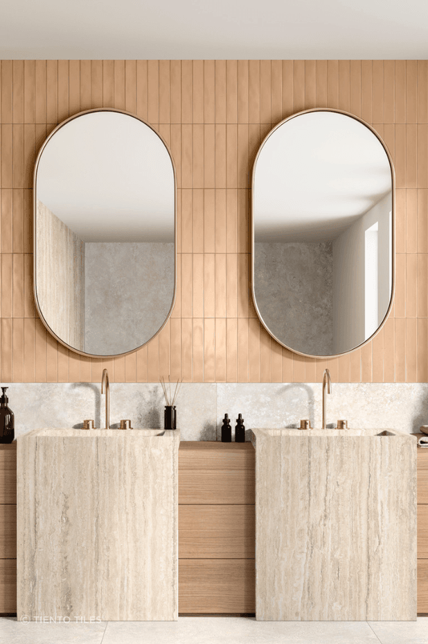 Depth can be created through shape, colour and texture of tiles. Featured Product: Romano Brick Tile Series By Tiento